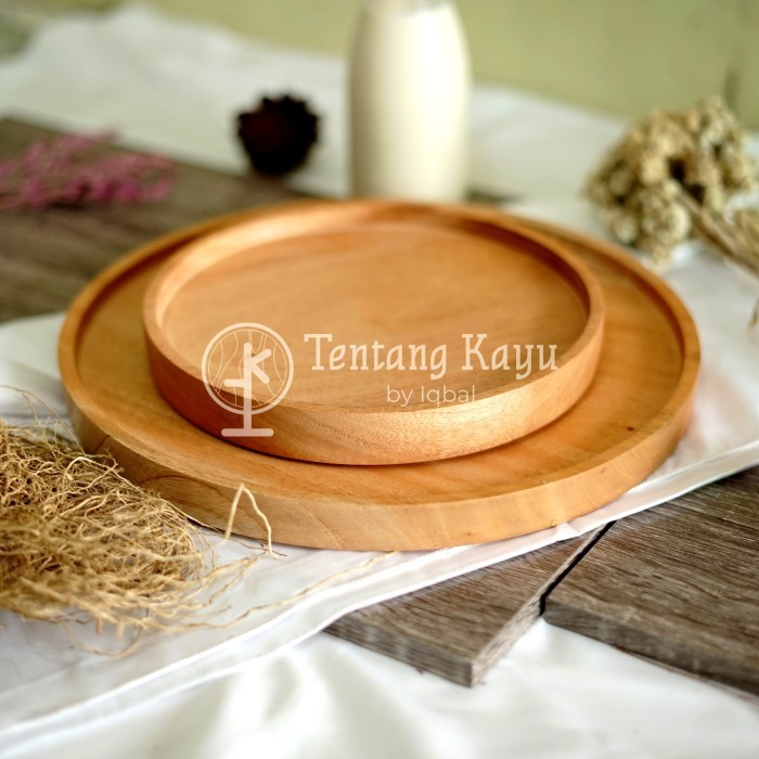 [Expert] Round Tray Nampan Kayu Bulat Baki Kayu Bulat Ukuran Besar dan Kecil