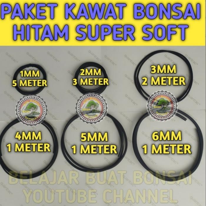 PREMIUM KAWAT BONSAI HITAM PAKET LENGKAP 6 UKURAN