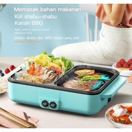 PREMIUM MULTI COOKER GRILL 2IN1 BBQ HOT POT SUKI GRILL ELEKTRIK LISTRIK