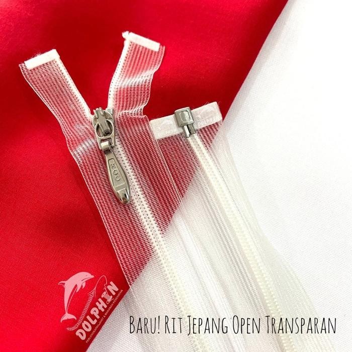PREMIUM [Satuan] Resleting Rit Jepang TRANSPARAN Kamisol Jaket OPEN END / CLOSE END KCC
