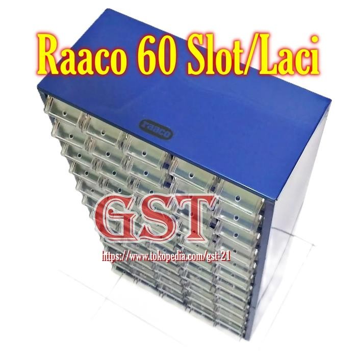 Rak Raaco 60 slot laci Rak pernak pernik mur baut komponen