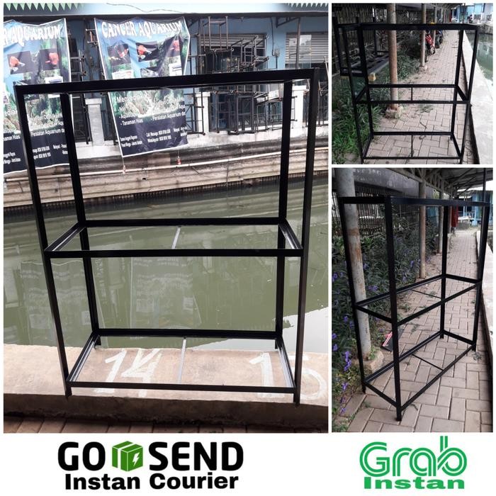 Rak Besi Siku Aquarium 3 Susun 100x40x140
