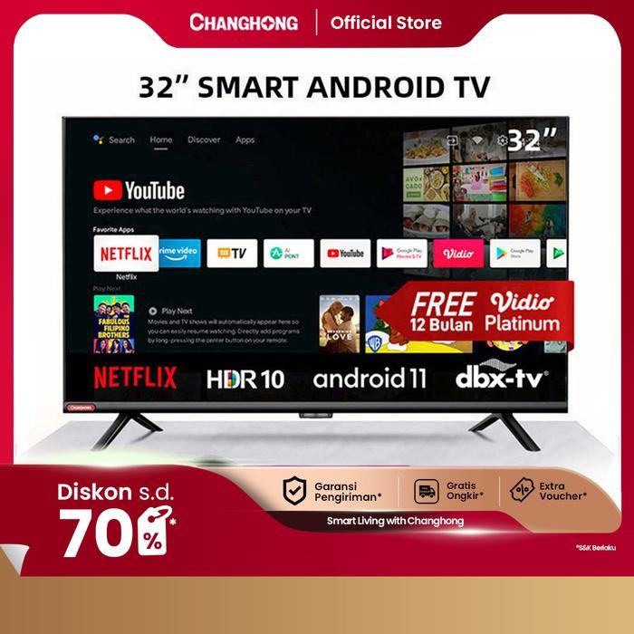 Changhong 32 Inch Newest Android 11 Smart TV Digital LED TV L32G7N