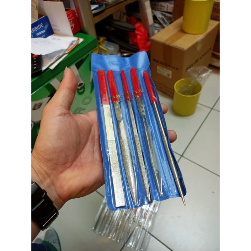 kikir set 8 x 215 / files 5pc / kikir batu / kikir intan set