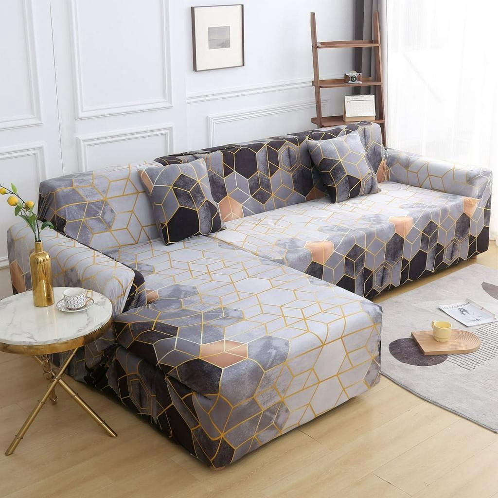 Cover sofa motif LETTER L /Sarung PENUTUP SOFA letter L