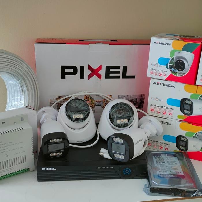 PAKET CCTV 4 KAMERA 2MP COLORVIEW DAN AUDIO DVR 8 CHANNEL + Hardisk