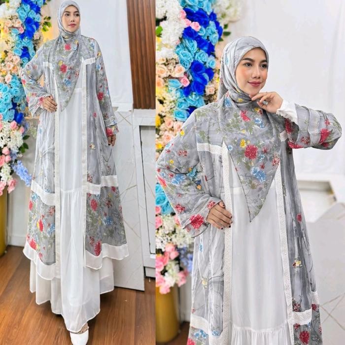 KHAZANAH SERIES BY HUMAIRA SYARI GAMIS CERUTY PREMIUM OUTER CARDI MODIS SET HIJAB JILBAB Muslim