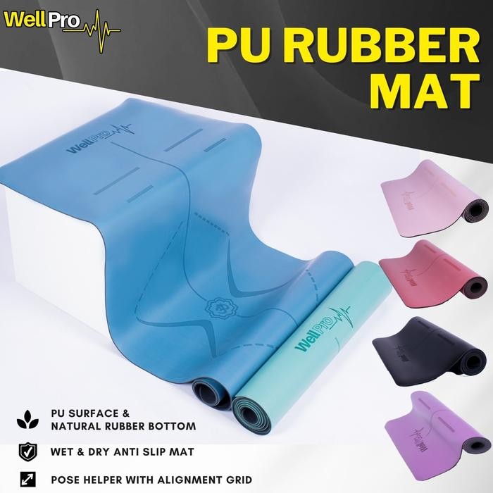Yoga Mat Pu Rubber 5 Mm. Yoga Mat Anti Slip. Yoga Mat Premium Harga Promo