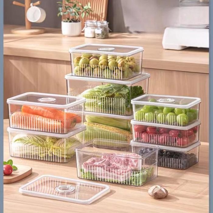PROMO KOTAK PENYIMPANAN MAKANAN LAPISAN KULKAS UNTUK BUAH SAYURAN WQL