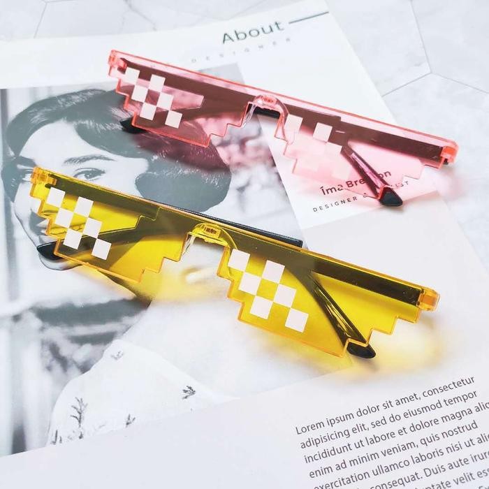 BISA COD F5348 Kaca Mata Thug Life / Kacamata Mainan Anak Minecraft / Kacamata Thug Life Mosaic