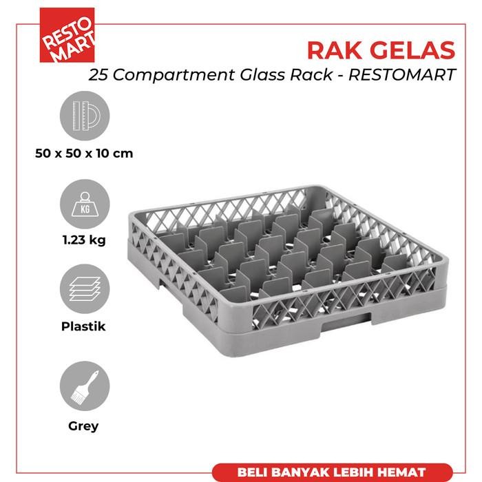 Rak Gelas / Keranjang Gelas 25 Lubang / 25 Compartment Glass Rack RESTOMART Plastik (2835035) (F12)