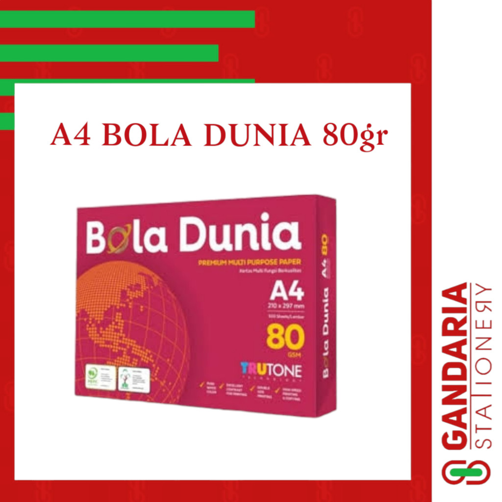 

Kertas HVS A4 80 gr bola dunia 1 Rim