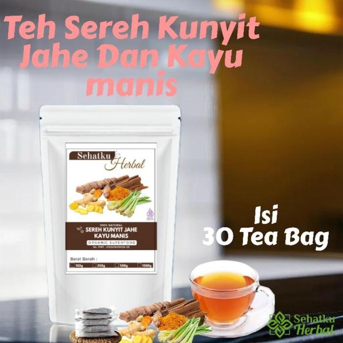

Sehatkuherbal Teh Sereh Kunyit Jahe dan Kayu Manis isi 30 Tea bag