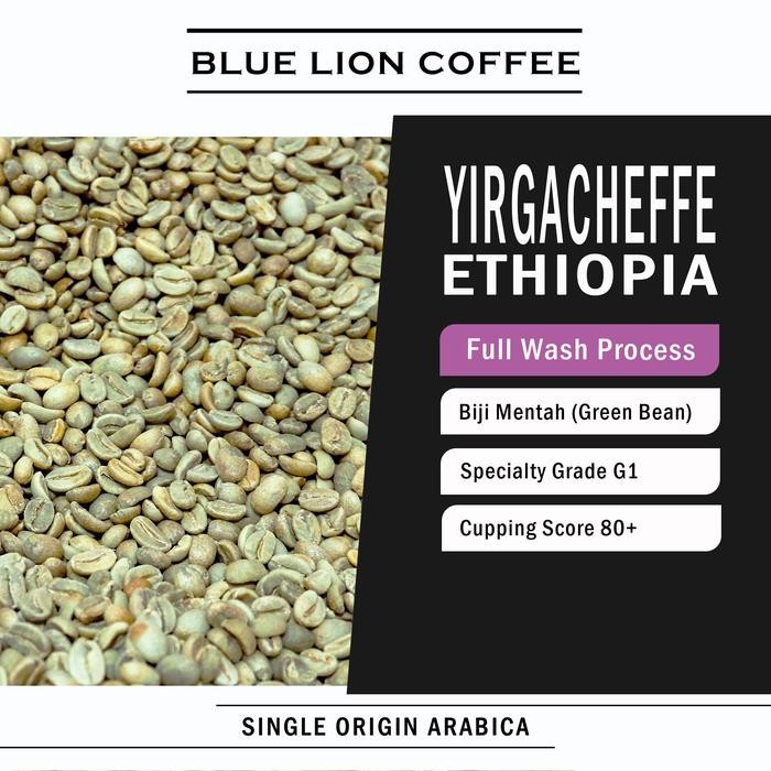 

Blue Lion Coffee Green Bean 1 kg Yirgacheffe Ethiopia Arabika Kopi