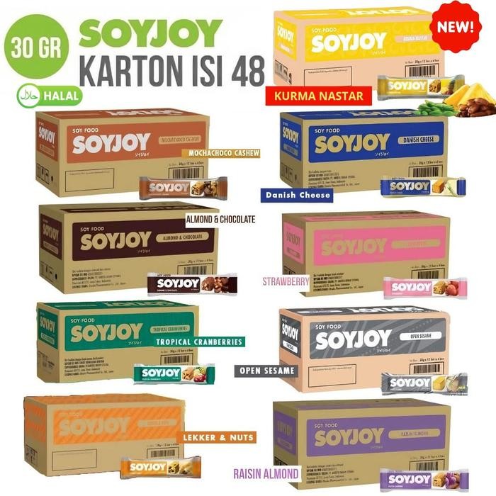 

SOYJOY 1 KARTON isi 48 Snack Protein Bar Kedelai tenaga recovery lari sepeda olahraga