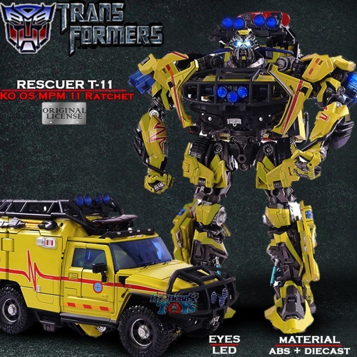 NEW SALE  SALE ACTION FIGURE ROBOT TRANSFORMERS MP11 T-11 RATCHET MOBIL HAMMER H2 LED READYY