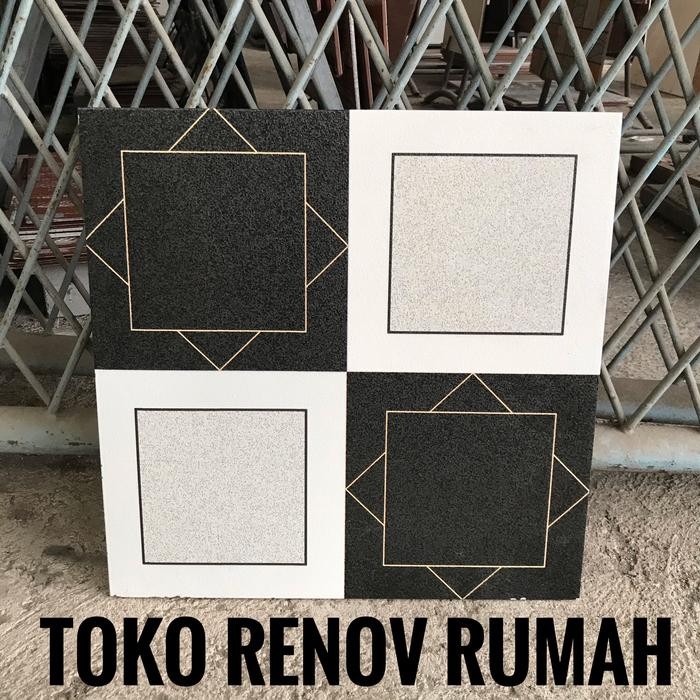 Terlaris Keramik lantai 40x40 putih motif/ keramik hitam motif/ keramik garasi
