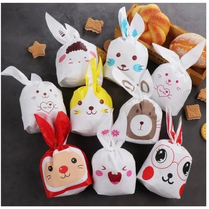 

Happy- [10PC] Plastic Snack Plastik Goodie Bag Ulang Tahun Motif Rabbit 18x28