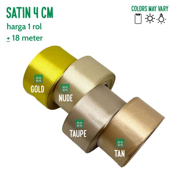 

Happy- BY ROLL Pita Satin 4 cm - Emas