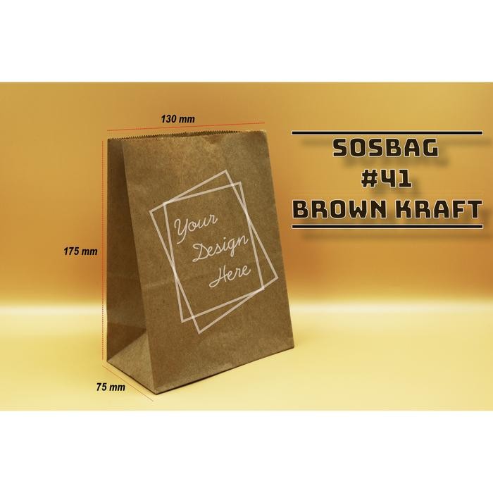 

Pesta- PAPER BAG - SOS BAG KODE 41 - BROWN KRAFT KANTONG KERTAS ROTI - 100PCS