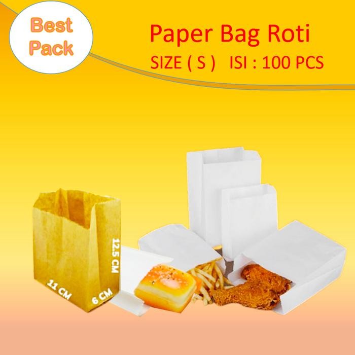 

Pesta- paper bag kecil / kantong kertas putih untuk roti, fried chicken,snack