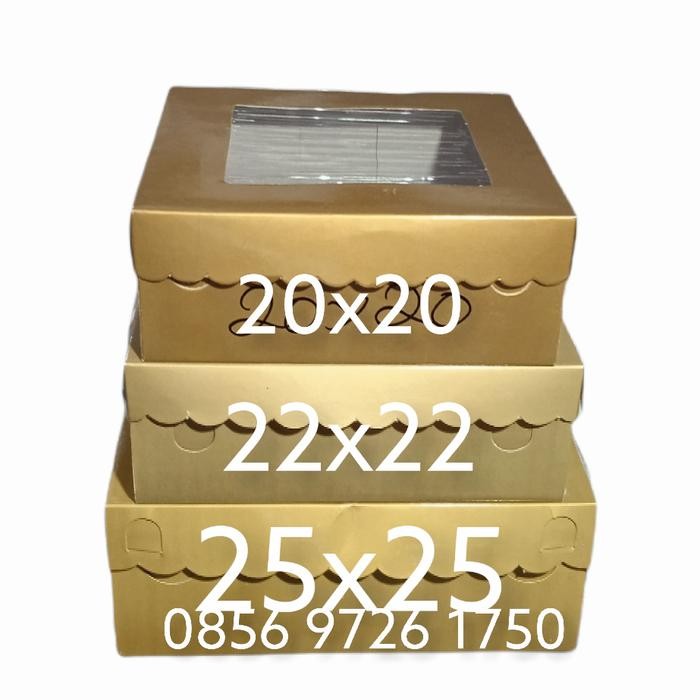 

Pesta- Dus Box gold emas Kaca Bermacam varian (20x20) (22x22) (25x25) (KUE)