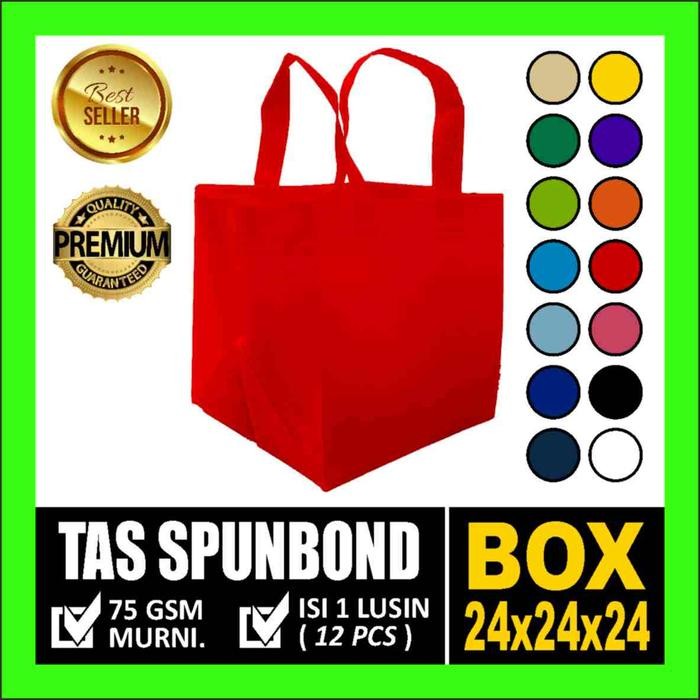 

Pesta- TAS LIPAT SPUNBOND KANTONG BELANJA BOX 24X24X24 - Merah / Lusin
