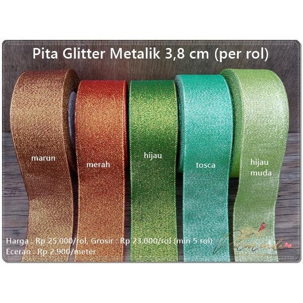 

Pesta- PEGL-18 : Pita Glitter Metalik 3,8cm (per rol)
