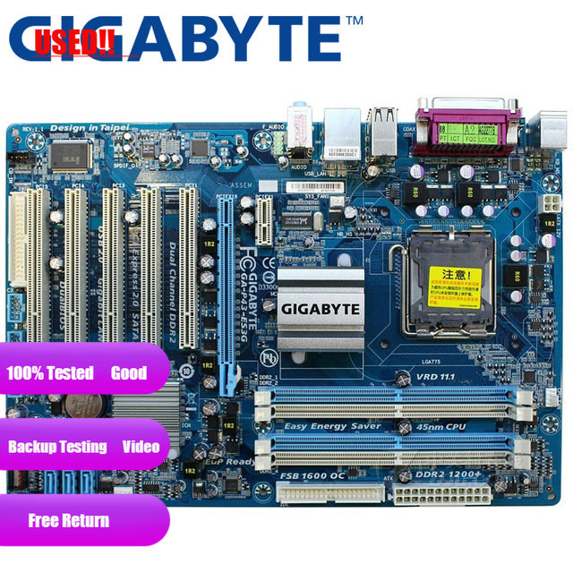 Gigabyte Ga-P43-Es3G Desktop Motherboard P43 Socket Lga 775 For Core 2 Pentium D Ddr2 16G Atx