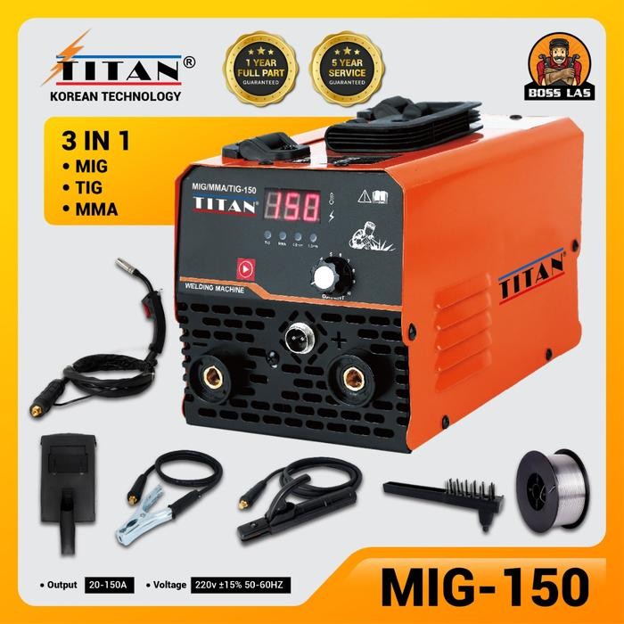 Sale Mesin Las Titan Mig 150A Co2 Tanpa Gas 3In1/Travo Las/Mesin Las Mini