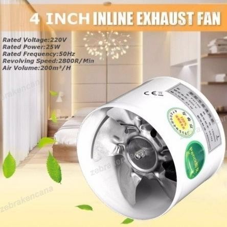 READY STOK! 4 Inch Blower Penghisap Asap Dapur Hexos Penyedot Asap Dapur Exhaust Metal Exhaust Fan