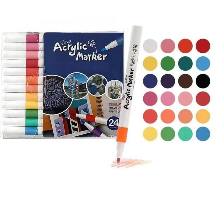 

24/60 SPIDOL ACRYLIC PEN AKRILIK MARKER WARNA CEPAT KERING
