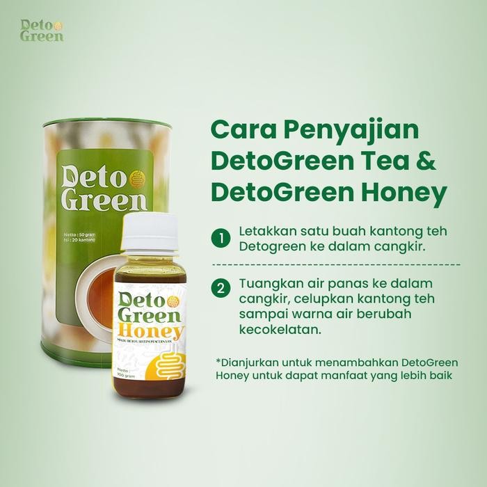 

Terlaris- Bundling Detogreen Tea & Detogreen Honey Paket 2 Teh Dan 1 Madu Herbal Alami 3 Pcs
