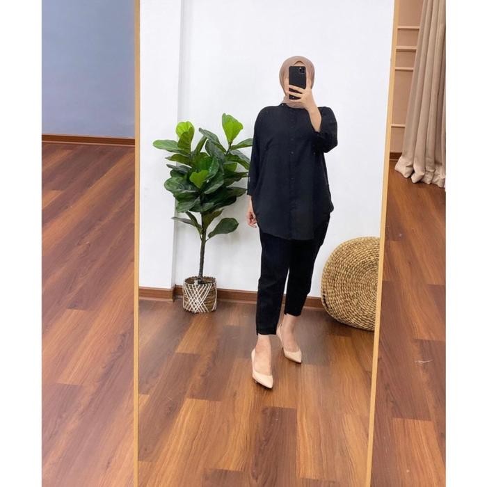 Kemeja Tunik Polos Bahan Shakila Wanita