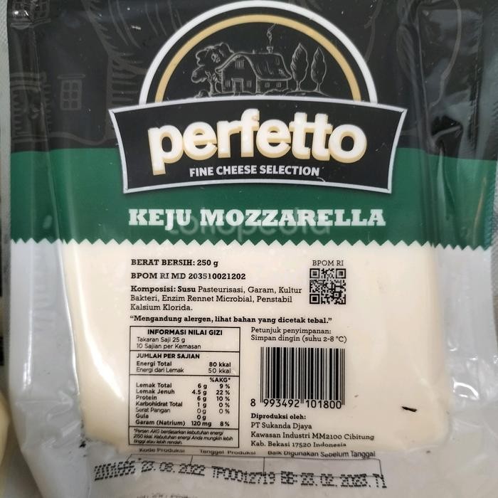 

BARANG TERLARIS keju mozzarella perfetto 250gr cheese