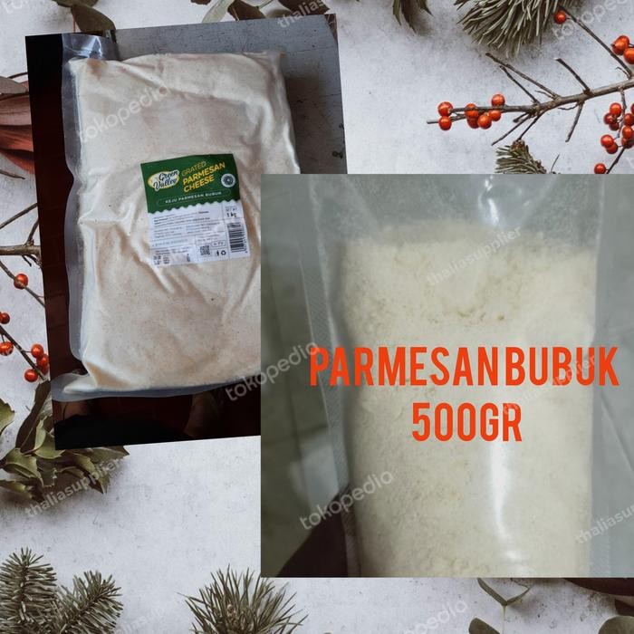 

BARANG TERLARIS GREEN VALLEY PARMESAN BUBUK 500GR,KEJU CAMPURAN MAKANAN/CAKE/PASTA DLL