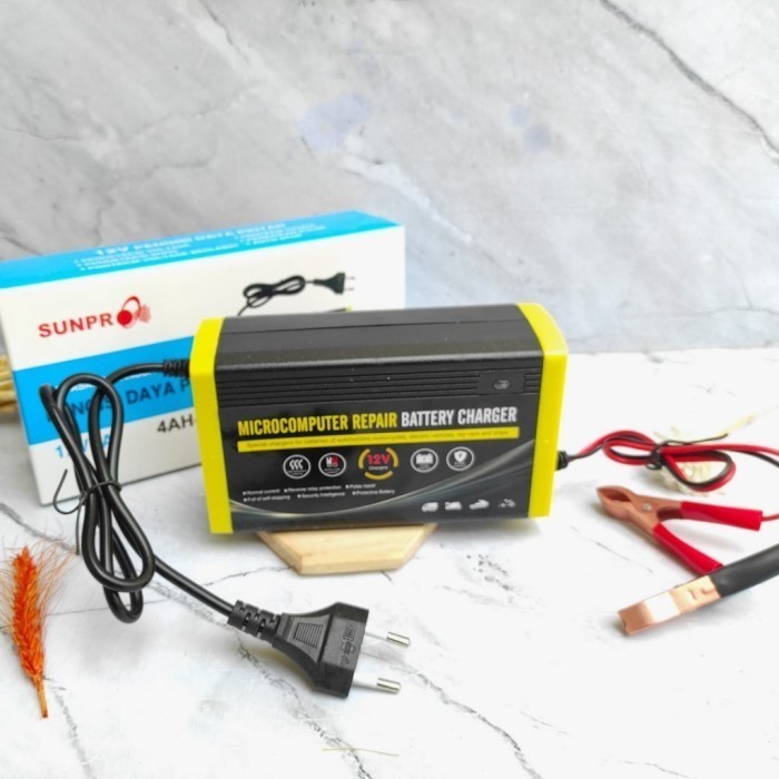 Sunpro Charger Aki 12V 7A Pengisi Daya Pintar Casan Aki Motor Mobil Kualitas Terbaik