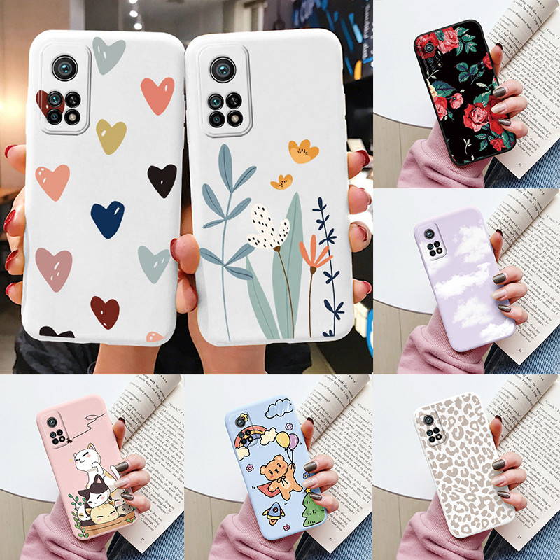 Flower Phone Case For Xiaom Mi 10T Pro 5G Funda Cute Heart Cartoon Owl Xiaomi 10T Mi10T Matte Soft