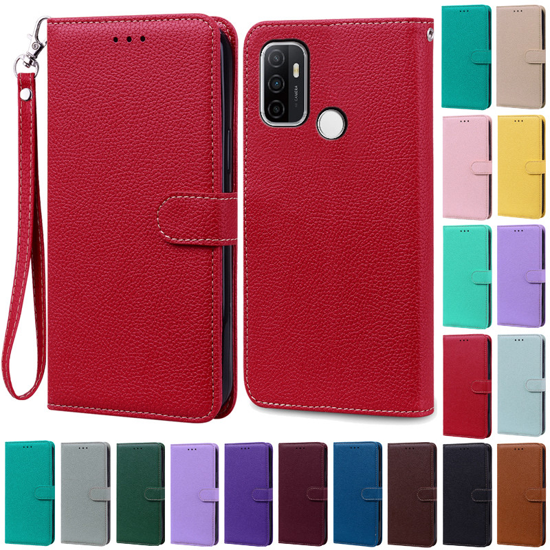 For Oppo A53 2020 Case Leather Flip Wallet Cover For Oppo A53 Case Oppo A53S 4G Flip Book Cover