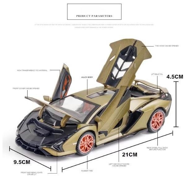 Miniatur Mobil Diecast Skala 1:24 Lamborghini Sian FKP 37