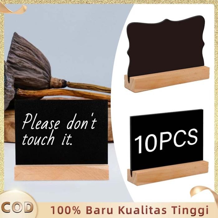 

TERLARIS! Papan Tulis Mini Kapur Mini Chalkboard Stand Mini Kayu Papan Reserved Papan 10pcs