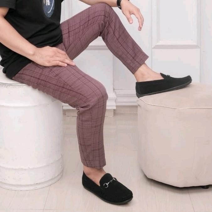 CELANA TARTAN ANGKLE PANTS WOLL LINE PREMIUM CASUAL FORMAL ANKLE KAIN NYAMAN PANJANG SLIM FIT PRIA