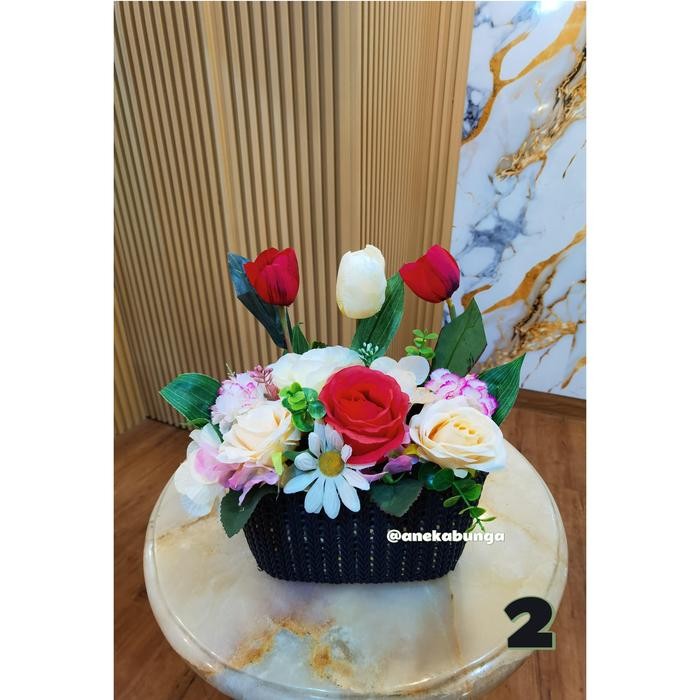 Rangkaian Pot Bunga Plastik Palsu Artificial Flower Grand Opening Toko