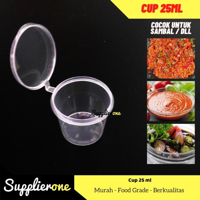Terlaris Cup Sambal 25 ml / Cup Sambal / Tempat Sambal Plastik /