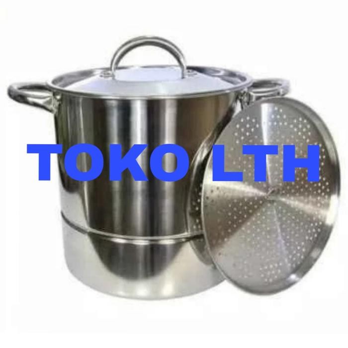 DANDANG STAINLESS 40 QT SUPRA PANCI STOCKPOT STEAMER KUKUSAN LANGSENG