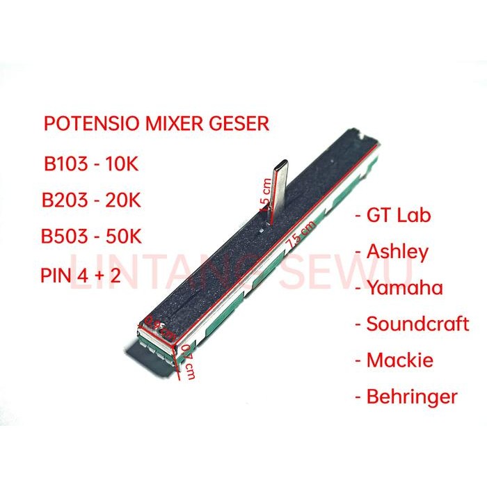 POTENSIO MIXER GESER KAKI 4 + 2 COCOK UNTUK MIXER YAMAHA - ASHLEY