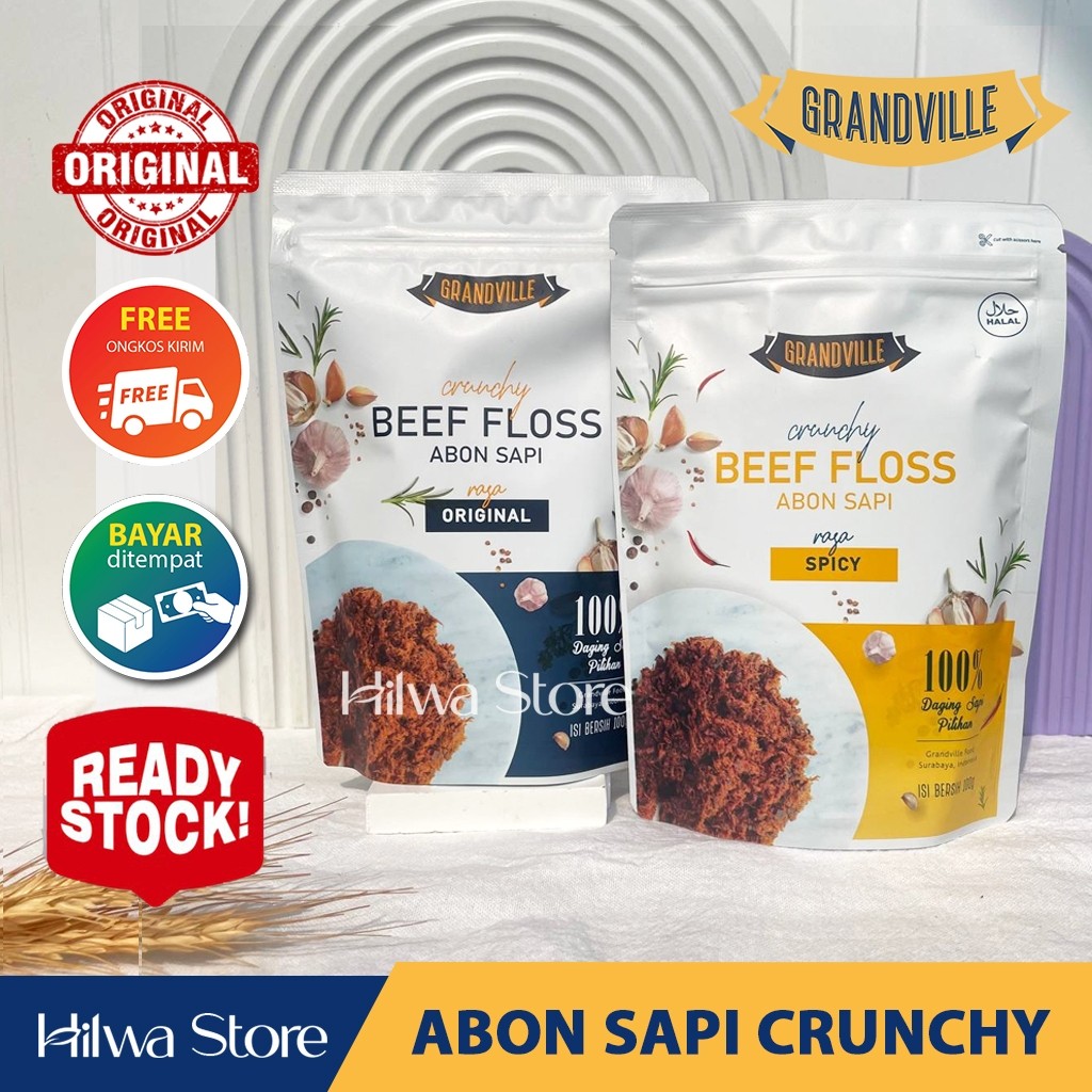 

GRANDVILLE ABON CRUNCHY - ABON CIPUNG SAPI ORI & SPICY - TANPA PENGAWET & MSG (TAHAN LAMA)