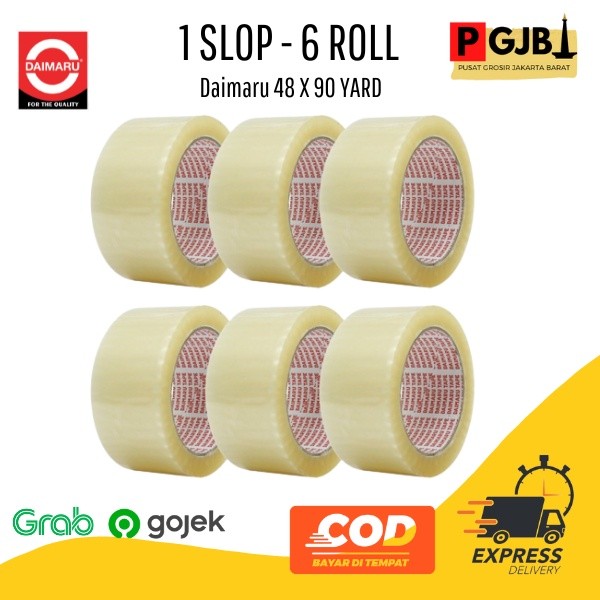 

1 Roll Lakban Daimaru Tape Isolasi Bening Coklat 2 inch (48mm) x 90 Yard