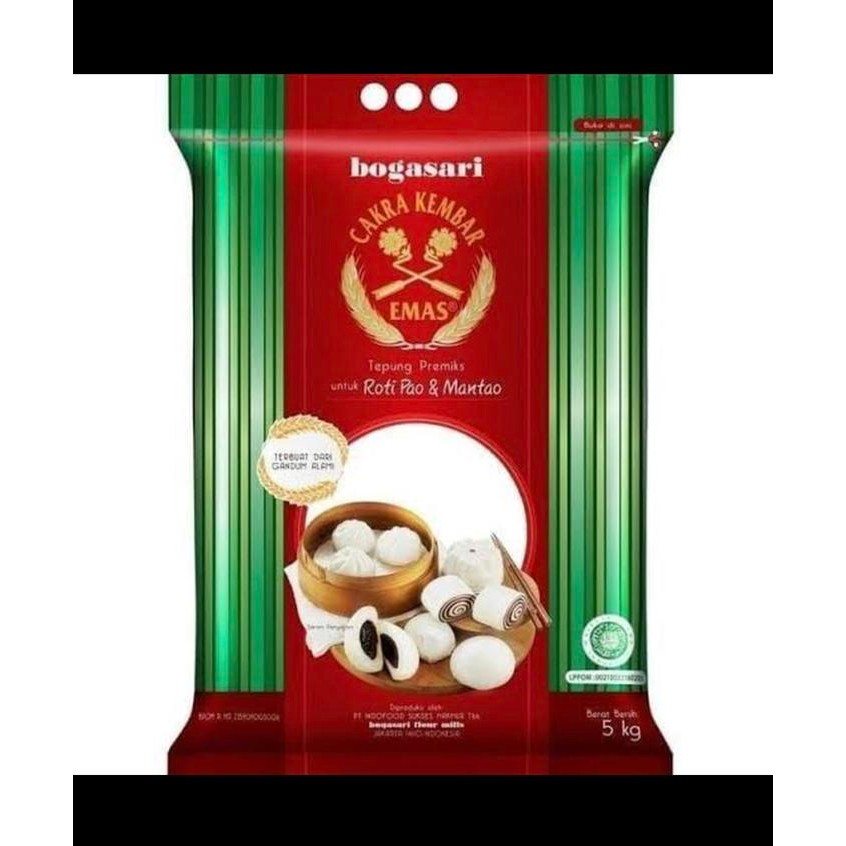 

Ready Stock Tepung Cakra Kembar Emas Pao Dan Mantao Kemasan 5Kg Packing Aman