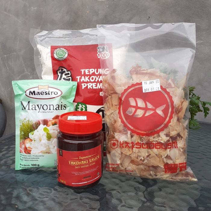 

Promo Takoyaki Premix Plus Mayonais (Halal) Packing Aman